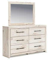 Lawroy Light Natural Queen Panel Bed w/2 Storage & Dresser & Mirror (Online Special Price) - Ornate Home