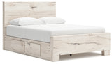 Lawroy Light Natural Queen Panel Bed w/2 Storage & Dresser & Mirror - Ornate Home