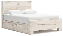 Lawroy Light Natural Queen Panel Bed w/2 Storage & Dresser & Mirror - Ornate Home