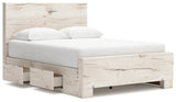 Lawroy Light Natural Queen Panel Bed w/4 Storage & Dresser & Mirror - Ornate Home