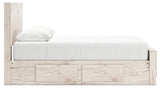 Lawroy Light Natural Queen Panel Bed w/4 Storage & Dresser & Mirror - Ornate Home