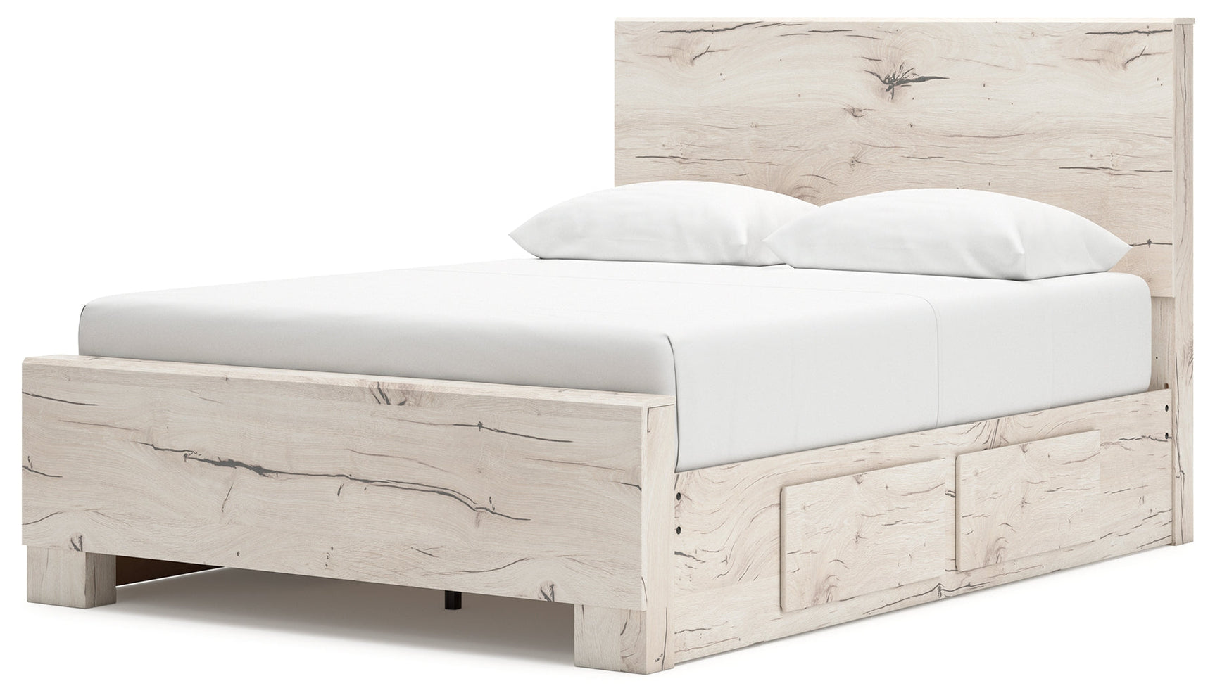 Lawroy Light Natural Queen Panel Bed with 4 Storage (Online Special Price) - Ornate Home