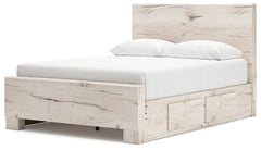 Lawroy Light Natural Queen Panel Bed with 4 Storage - Ornate Home