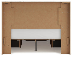 Lawroy Light Natural Queen Panel Bed with Storage Footboard, 2 Under Bed Storage Units - Ornate Home