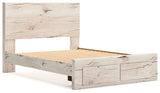 Lawroy Light Natural Queen Panel Bed with Storage Footboard (Online Special Price) - Ornate Home