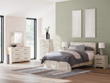 Lawroy Light Natural Queen Panel Bed with Storage Footboard (Online Special Price) - Ornate Home