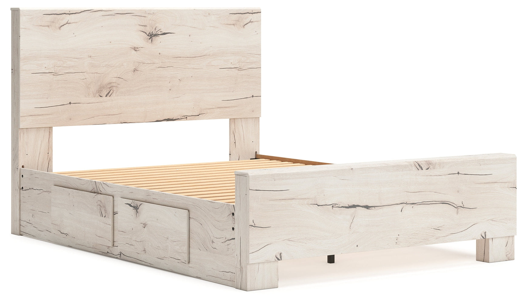 Lawroy Light Natural Queen Panel Bed with Storage (Online Special Price) - Ornate Home