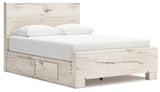 Lawroy Light Natural Queen Panel Bed with Storage - Ornate Home
