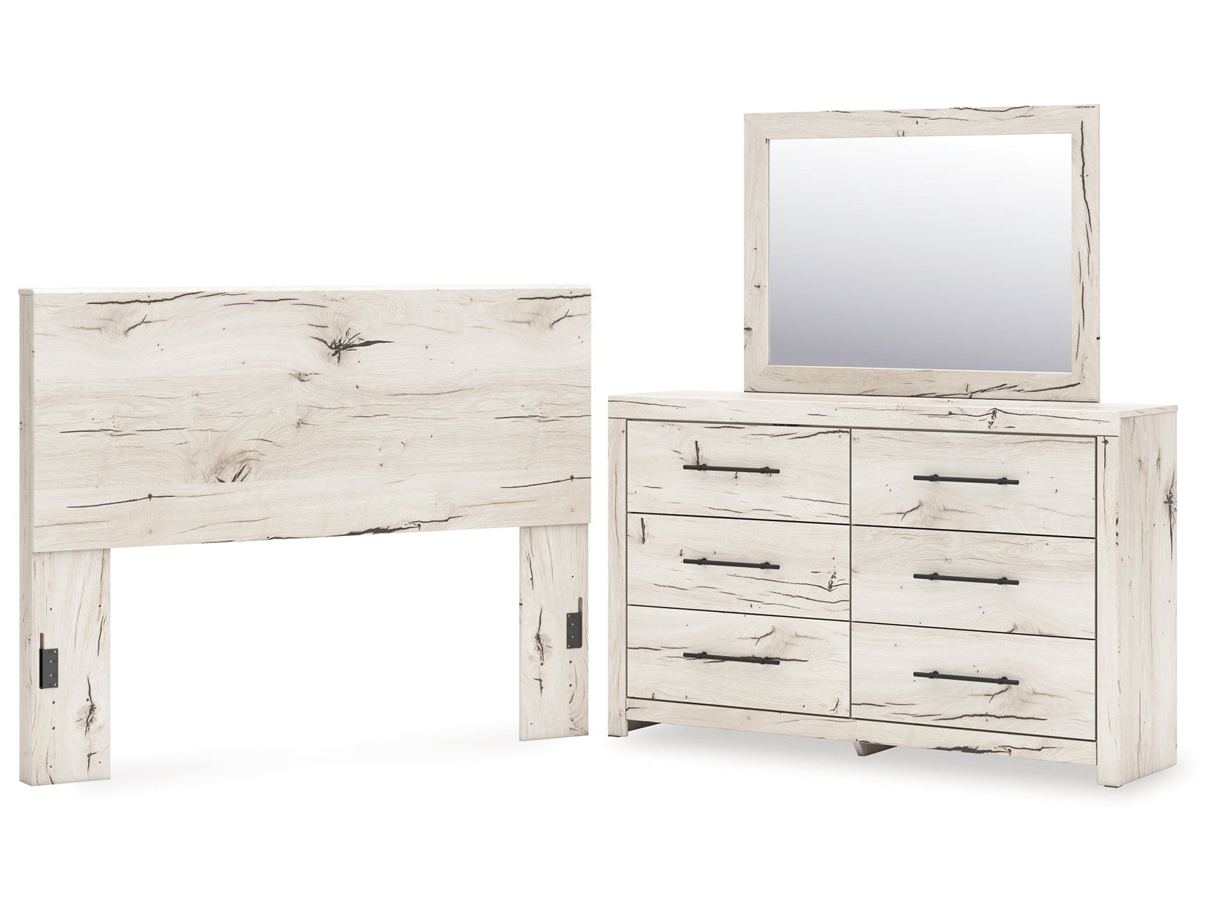 Lawroy Light Natural Queen Panel Headboard & Dresser & Mirror - Ornate Home