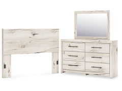 Lawroy Light Natural Queen Panel Headboard & Dresser & Mirror - Ornate Home