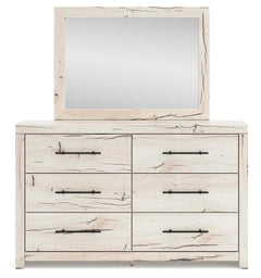 Lawroy Light Natural Queen Panel Storage Bed, Dresser, Mirror, Chest and Nightstand - Ornate Home