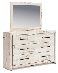 Lawroy Light Natural Queen Panel Storage Bed, Dresser, Mirror, Chest and Nightstand - Ornate Home