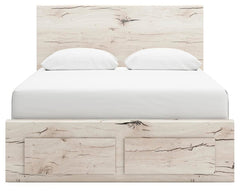 Lawroy Light Natural Queen Panel Storage Bed, Dresser, Mirror, Chest and Nightstand - Ornate Home