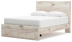 Lawroy Light Natural Queen Panel Storage Bed, Dresser, Mirror, Chest and Nightstand - Ornate Home