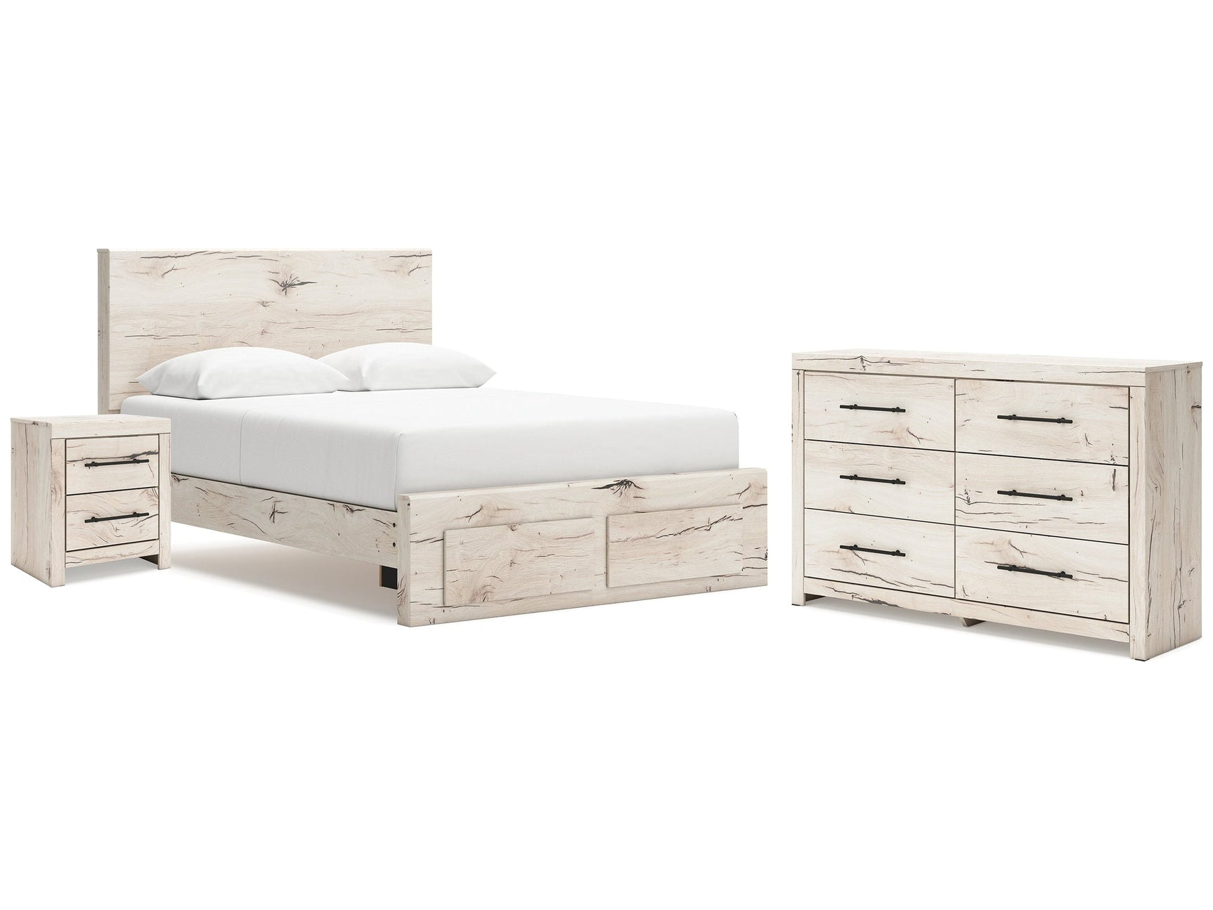Lawroy Light Natural Queen Storage Bed & Dresser & Nightstand (Online Special Price) - Ornate Home