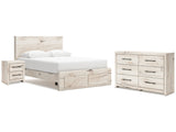 Lawroy Light Natural Queen Storage Bed & Dresser & Nightstand - Ornate Home