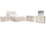 Lawroy Light Natural Queen Storage Bedroom Set with 2 Dressers, Mirror and 2 Nightstands - Ornate Home