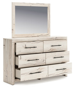 Lawroy Light Natural Queen Storage Bedroom Set with 2 Dressers, Mirror and 2 Nightstands - Ornate Home