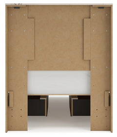 Lawroy Light Natural Twin Panel Bed with Storage and Nightstand - Ornate Home