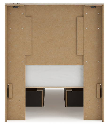 Lawroy Light Natural Twin Panel Bed with Storage and Nightstand - Ornate Home