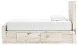 Lawroy Light Natural Twin Panel Bed with Storage and Nightstand - Ornate Home