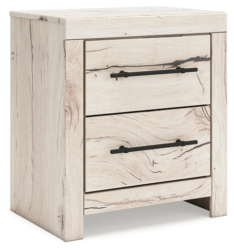 Lawroy Light Natural Twin Panel Bed with Storage and Nightstand - Ornate Home