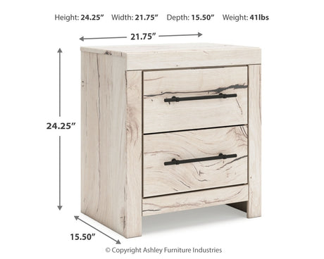 Lawroy Light Natural Twin Panel Bed with Storage and Nightstand - Ornate Home