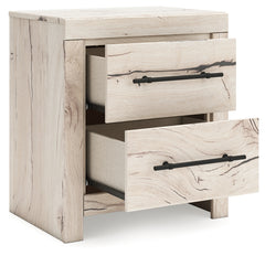 Lawroy Light Natural Twin Panel Bedroom Set with Storage and Nightstand - Ornate Home