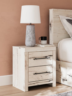 Lawroy Light Natural Twin Panel Bedroom Set with Storage and Nightstand - Ornate Home
