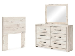 Lawroy Light Natural Twin Panel Headboard & Dresser & Mirror - Ornate Home