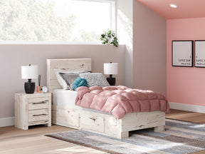 Lawroy Light Natural Twin Panel Youth Bed with Storage - Ornate Home