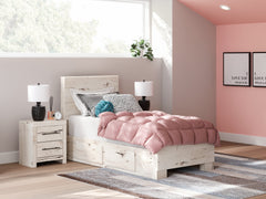 Lawroy Light Natural Twin Panel Youth Bed with Storage - Ornate Home