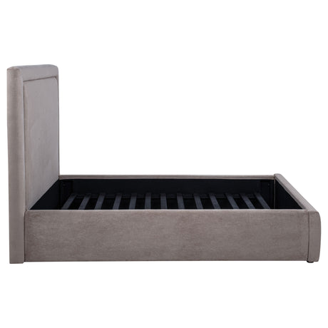 Lawson Mushroom 55-inch Upholstered Full Panel Platform Bed - Ornate Home