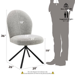 Lawton Gray Boucle & Black Side Chair W/Swivel (Set of 2) - Ornate Home