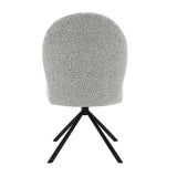 Lawton Gray Boucle & Black Side Chair W/Swivel (Set of 2) - Ornate Home