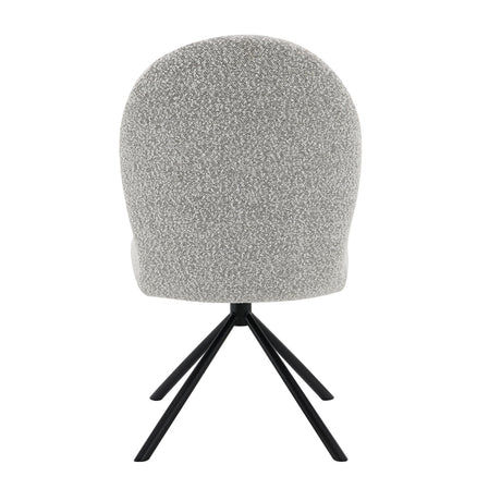 Lawton Gray Boucle & Black Side Chair W/Swivel (Set of 2) - Ornate Home