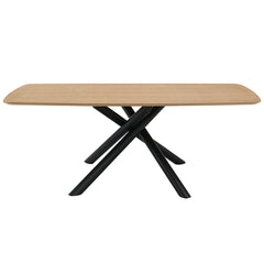 Lawton Natural & Black Dining Table - Ornate Home