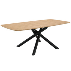 Lawton Natural & Black Dining Table - Ornate Home