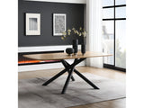 Lawton Natural & Black Dining Table - Ornate Home
