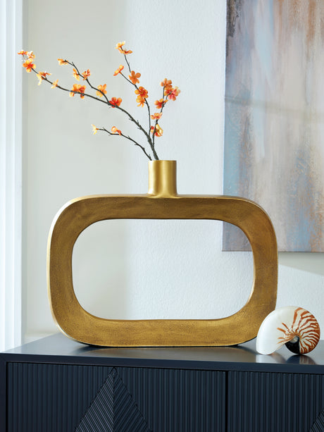 Lawtonville Antique Gold Finish Vase - Ornate Home