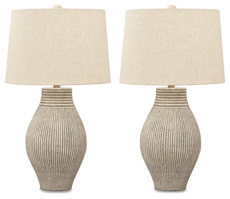 Layal Beige Table Lamp (Set of 2) - Ornate Home