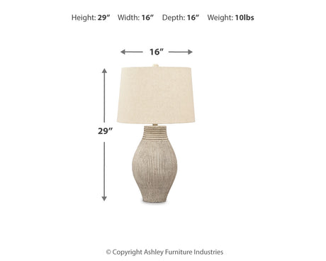 Layal Beige Table Lamp (Set of 2) - Ornate Home
