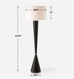 Layla Black Tapered Floor Lamp - Ornate Home