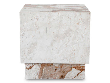 Layla Breccia Beige Marble Side Table - Ornate Home