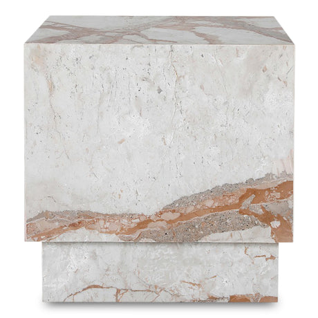 Layla Breccia Beige Marble Side Table - Ornate Home