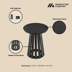 Layla End Table in Black - Ornate Home