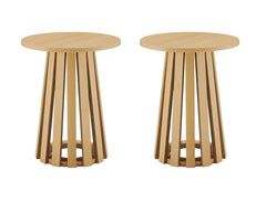 Layla End Table in Natural Oak (set of 2) - Ornate Home