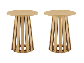 Layla End Table in Natural Oak (set of 2) - Ornate Home