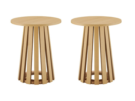 Layla End Table in Natural Oak (set of 2) - Ornate Home