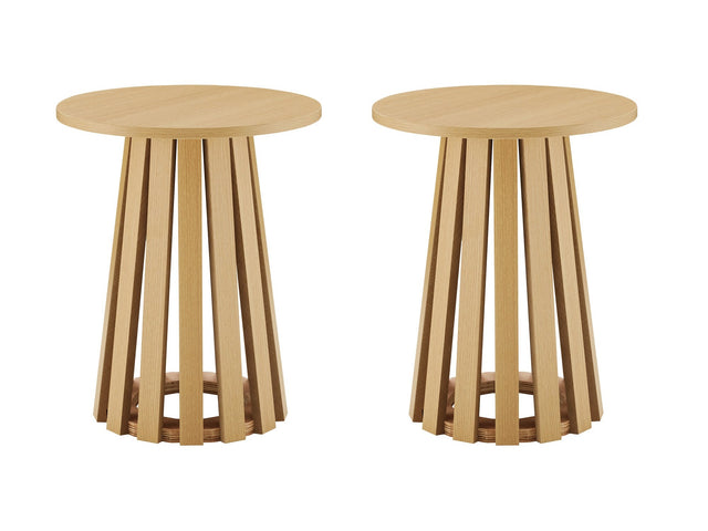 Layla End Table in Natural Oak (set of 2) - Ornate Home